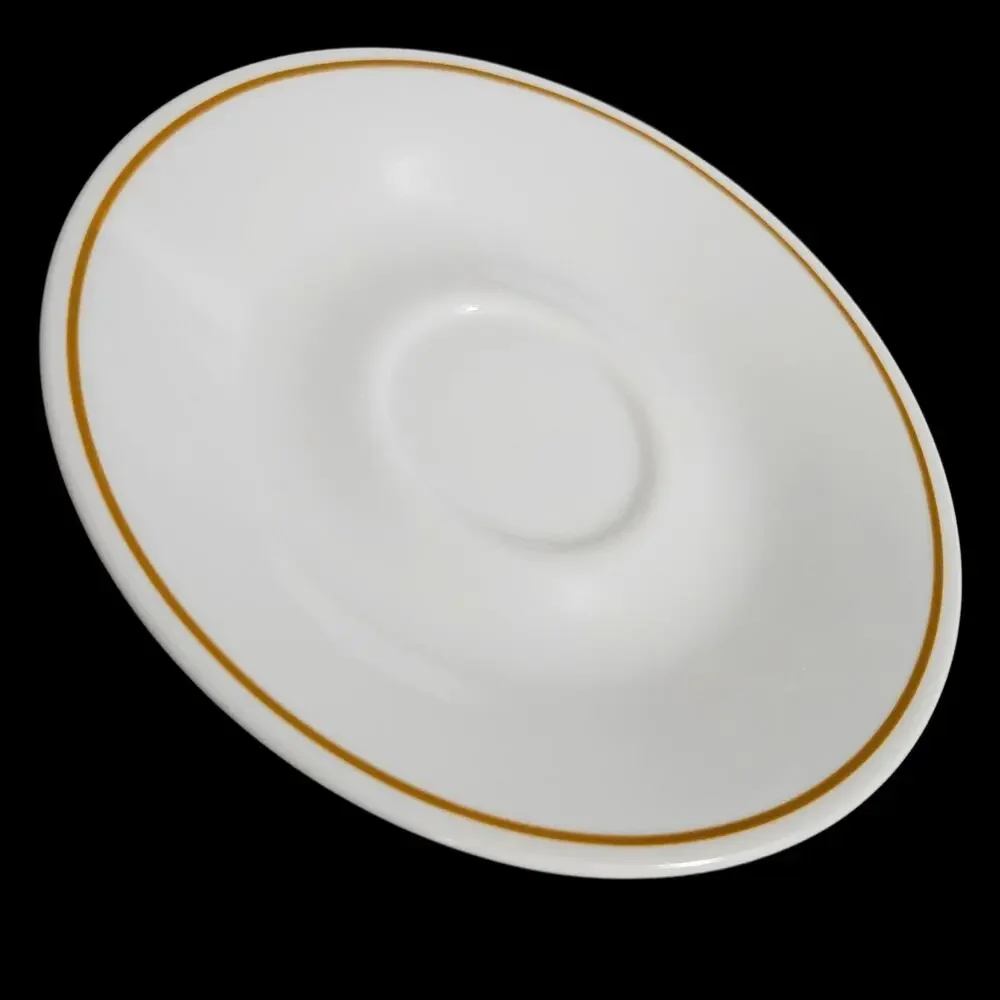 Corelle by Corning White Gold Rim Saucers Set of 4 Bread Butter Plates Vintage